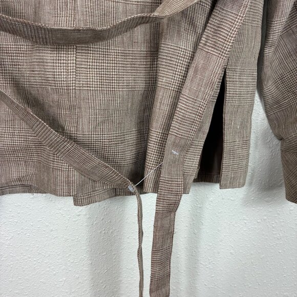 Y2K Coldwater Creek 100% Linen Blazer Jacket Size Medium  Coastal Grandma - Picture 8 of 9